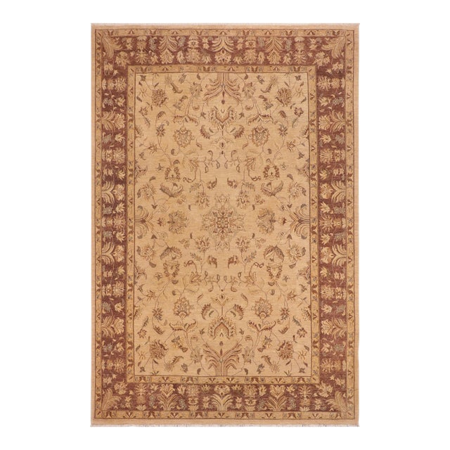 Classic Ziegler Tan Brown Hand-Knotted Wool Rug - 10'3'' X 13'9'' For Sale