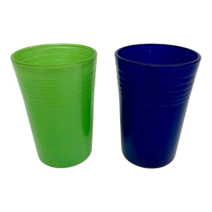 Vintage Set of Bright Opaline Juice Glasses