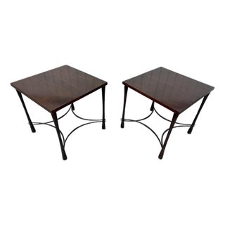 Vintage Giacometti Style Square Side Tables - Set of 2 For Sale
