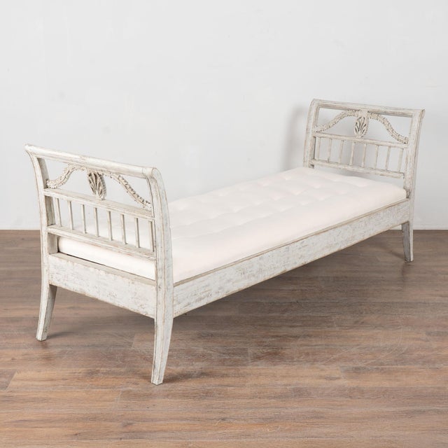 19th Century Swedish Gustavian Gray Painted Backless Pine Bench Settee For Sale - Image 10 of 10