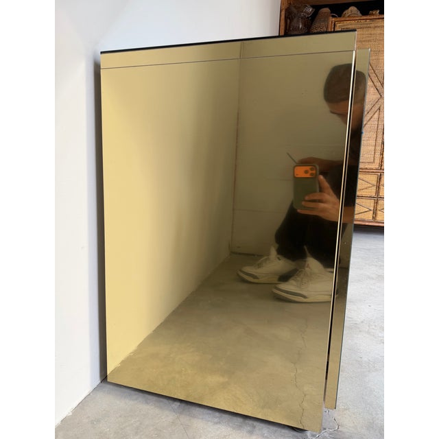 Brass 1970’s Hollywood Regency Ello Brass & Beveled Mirror Credenza Sideboard For Sale - Image 8 of 12