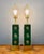 Brass 1970s Neoclassical Style Green Column Lamps With Brass Medallions W/Brass Base - a Pair For Sale - Image 8 of 11