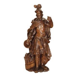 17th Century Oak Statue of Saint Florian, Patron Saint of Firefighters For Sale