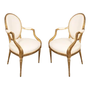 George III Giltwood Armchairs