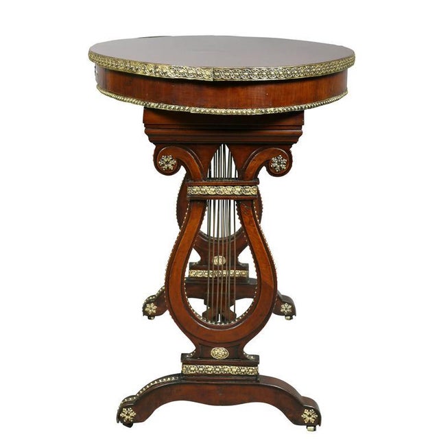 Brown Russian Neoclassic Mahogany and Brass Mounted Table For Sale - Image 8 of 10
