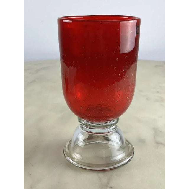 Red Colored Glass Cup in Murano, Italy, 1980s For Sale - Image 8 of 8