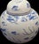 Vintage Hand-Painted Blue and White Dragon Ginger Jar With Matching Lid For Sale - Image 4 of 9