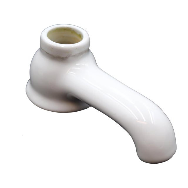 Vintage White Ceramic Faucet Spout For Sale