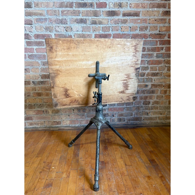 American Antique Peerless Cast Iron Adjustable Drafting Table For Sale - Image 3 of 12