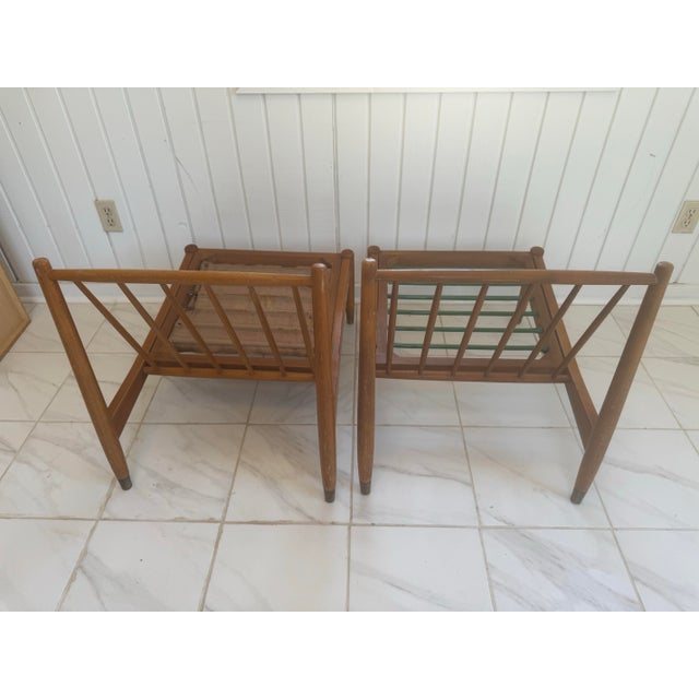This is a vintage 1960s Folke Ohlsson slipper lounge chair designed for Dux, featuring a distinct beech wood frame with...