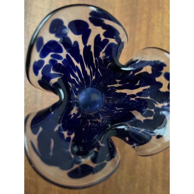 Vintage Flower Murano Glass Vase For Sale - Image 10 of 18