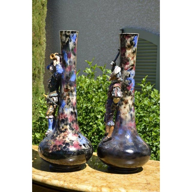 Ceramic Glazed Ceramic Vases, 1920s, Set of 2 For Sale - Image 7 of 13