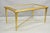 Decorator French Hollywood Regency Style Gold Leaf Rectangular Beveled Glass "Bristol" Coffee Table with Iron Stretcher by...