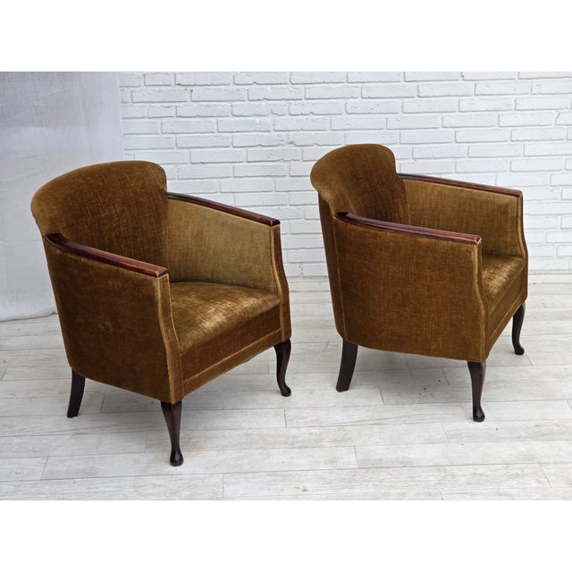 Vintage Danish Armchair in Furniture Velour and Ash, 1950s For Sale - Image 6 of 18
