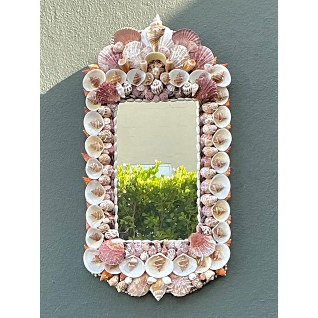Vintage Shell Encrusted Mirror For Sale - Image 9 of 12