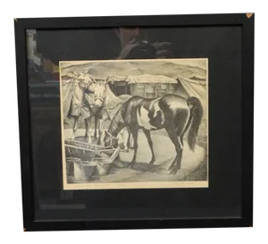 Figurative Chang Reynolds: Outside the Horse Tent Lithograph