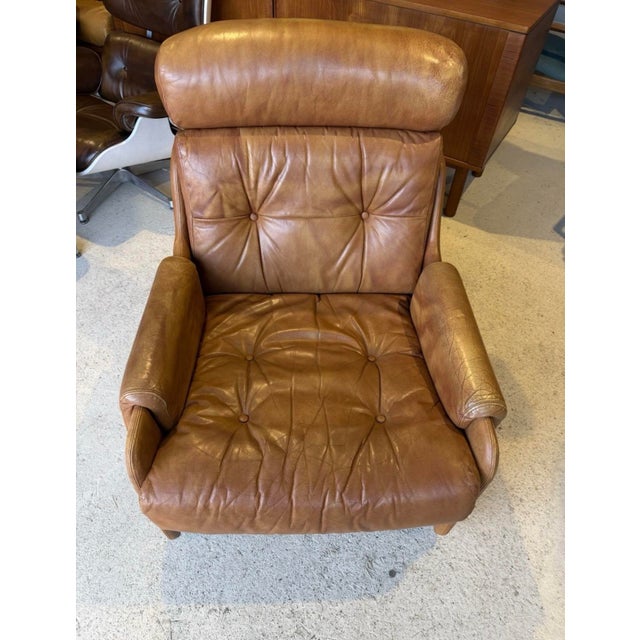 Mid-Century Modern Tan Leather Chair by Wittmann, 1970s For Sale - Image 6 of 16