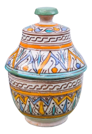 Moroccan Ceramic Lidded Bowl