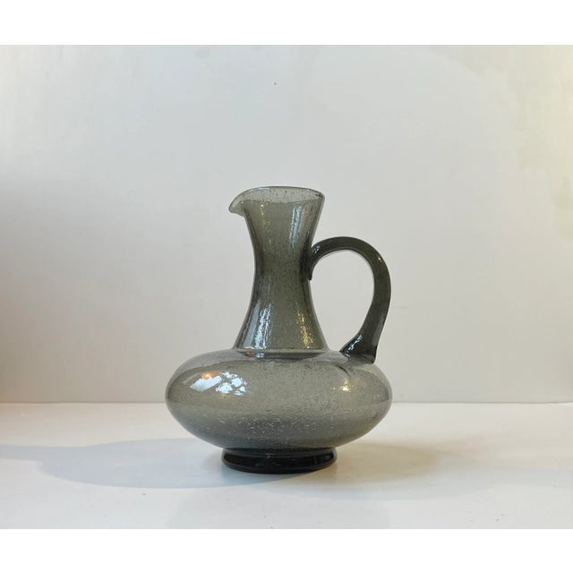 Gray Vintage Pitcher in Grey Blister Glass by Zbigniew Horbowy, 1970s For Sale - Image 8 of 8