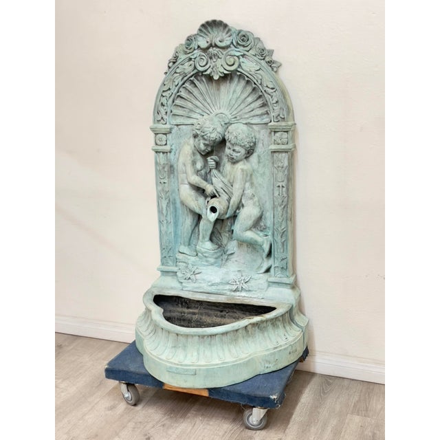 1980s Bronze Fountain Cherubs Holding Water Jugs For Sale - Image 5 of 10