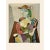 A stunning large vintage First Edition period offset lithograph, print, after painting "Woman with a Hat" (1937) by Pablo...