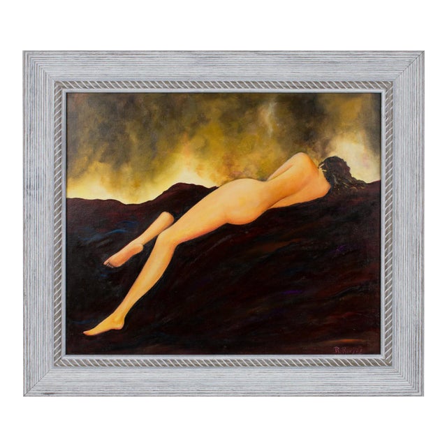 Lying Nude Study Oil Painting by Robert Roujas For Sale