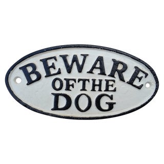 Cast Iron "Beware of the Dog" Sign For Sale