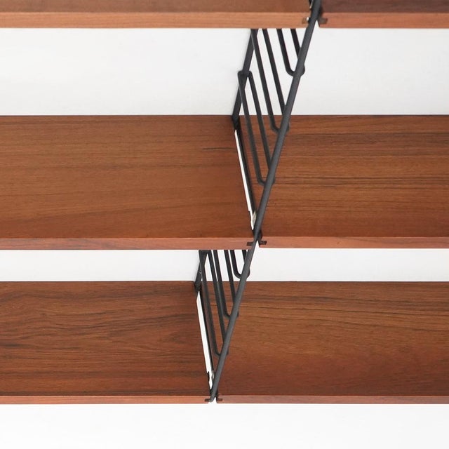 Black Italian Wall Bookcase, 1960s For Sale - Image 8 of 13