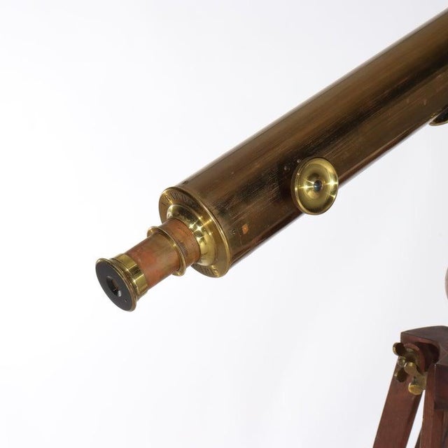 Late 19th Century Antique French A. Bardou Brass Telescope With Mahogany Tripod C1880 For Sale - Image 5 of 14