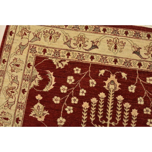 Ziegler Rug 5’10” X 8’10” Red Wool Traditional Hand-Knotted Oriental Carpet For Sale In Philadelphia - Image 6 of 13