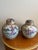 Glass Vintage Blue and Gold Porcelain Urns With Equestrian Hunt Scene (A Pair) For Sale - Image 7 of 9