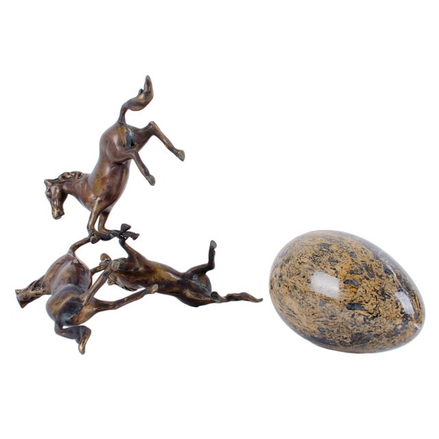 Vintage Jasper Stone Horse Sculpture For Sale - Image 4 of 5
