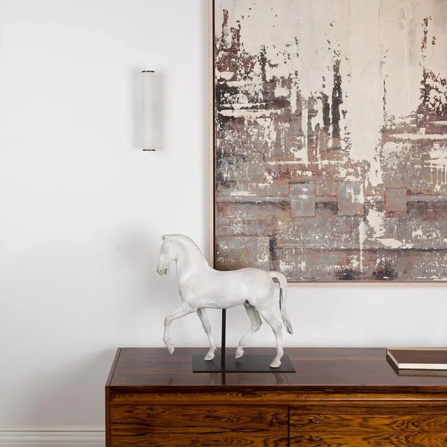 Contemporary Small Sarral Alabaster Wall Light from Pure White Lines For Sale - Image 3 of 9