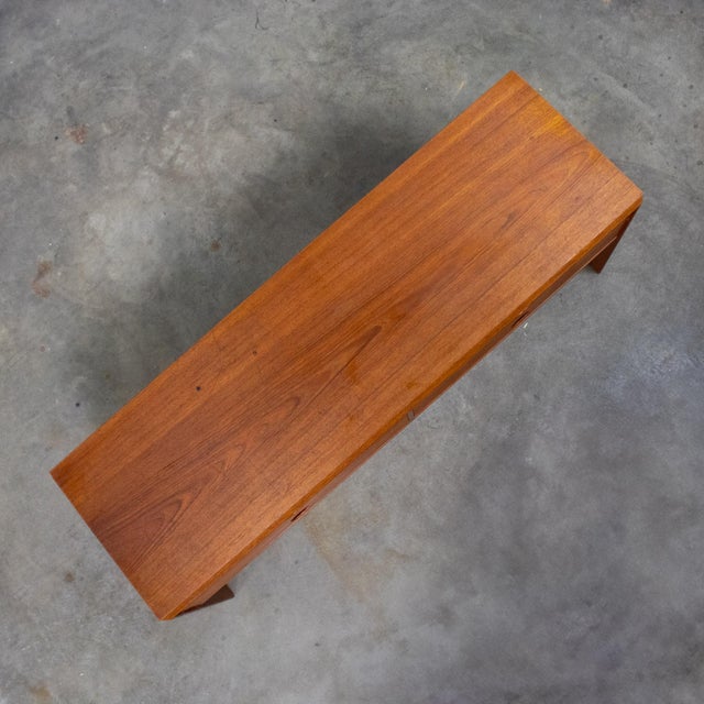 Mid to Late 20th Century Scandinavian Modern Teak Low Chest Style of Kai Kristiansen For Sale - Image 16 of 18