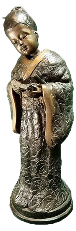 Bronze Japanese Geisha Sculpture