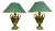 Vintage Classic Baroque-Style Painted Ceramic Urn Table Lamps, Set of 2 For Sale