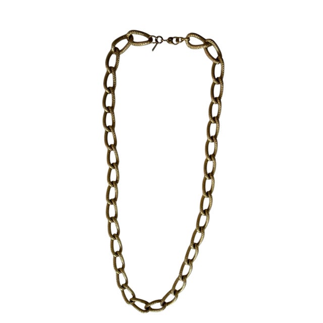Vintage Gold Chain Necklace Signed For Sale - Image 4 of 7