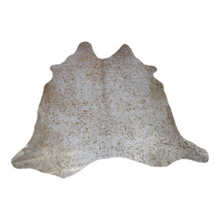 Gold Metallic Brazilian Cowhide Rug - 5′2″ × 5′4″ For Sale