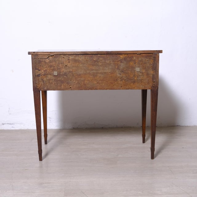 Louis XVI Style Wall-Mounted Writing Desk in Veneered and Inlaid Wood For Sale - Image 16 of 17