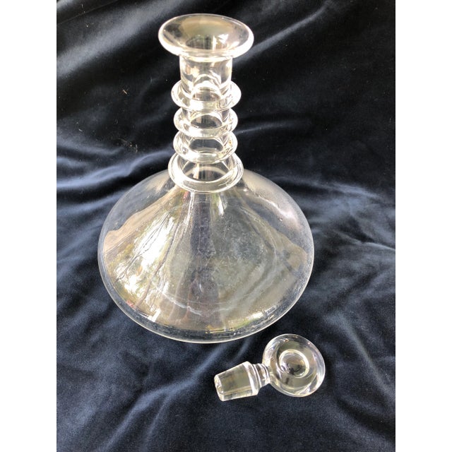 1920s Vintage Glass Ship’s Flat Bottom Decanter For Sale - Image 5 of 7