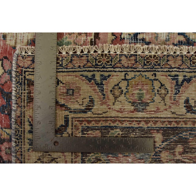Mashad Rug 8’2” X 11’2” Pink Wool Vintage Distressed Hand-Knotted Carpet For Sale - Image 15 of 15