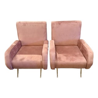Pair of Mid-Century Modern Marco Zanuso Design Lounge Chairs For Sale
