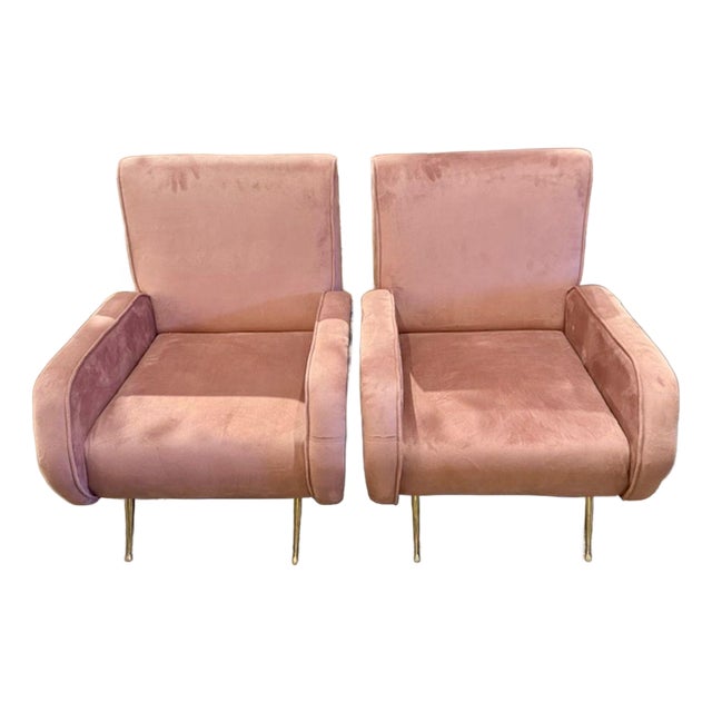 Pair of Mid-Century Modern Marco Zanuso Design Lounge Chairs For Sale