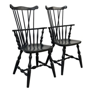 Nichols & Stone Vintage Tall-Back Windsor Armchairs, Pair For Sale