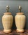 Vintage Glazed Ceramic Grid Lamps - A Pair For Sale - Image 11 of 12
