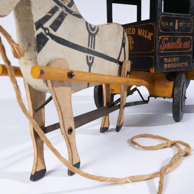 Wood Antique Sheffield Farms Company Toy Milk Wagon For Sale - Image 7 of 12