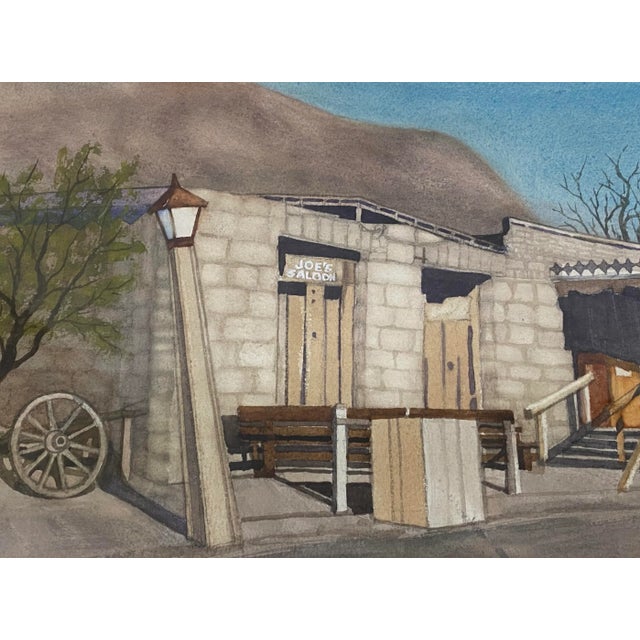 Paint Art Ellis "Calico Mine, Joe's Saloon" Original Watercolor C.1980 For Sale - Image 7 of 12