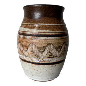 Vintage Organic Studio Art Pottery Vase, Signed