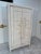 1960s Set of 2 Rustic Whitewashed Wooden Armoire With Geometric Relief Doors For Sale In Los Angeles - Image 6 of 10