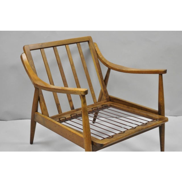 Vintage Mid Century Modern Danish Style Sculptural Walnut Lounge Arm Chair For Sale - Image 15 of 17
